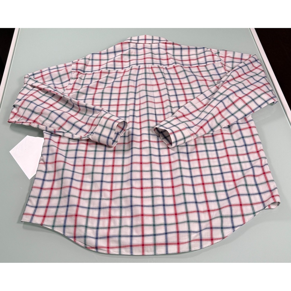 VTG 90s LL BEAN White Check 100% Cotton Mens Button Down Casual Shirt - XL - Picture 3 of 12